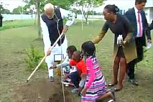 PM Modi leaves Maputo (Mozambique) for Pretoria, South Africa. (Twitter) PM Modi leaves Maputo (Mozambique) for Pretoria, South Africa. (Twitter)