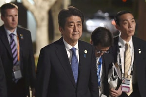 Shinzo Abe vowed to "reignite powerfully the engine of Abenomics," referring to his growth and reflation policies, including a decision before a planned summer election whether to raise the national sales tax again.