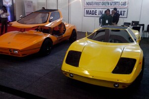 Green sports car prototype grabs eyeballs at AutoShow Gujarat