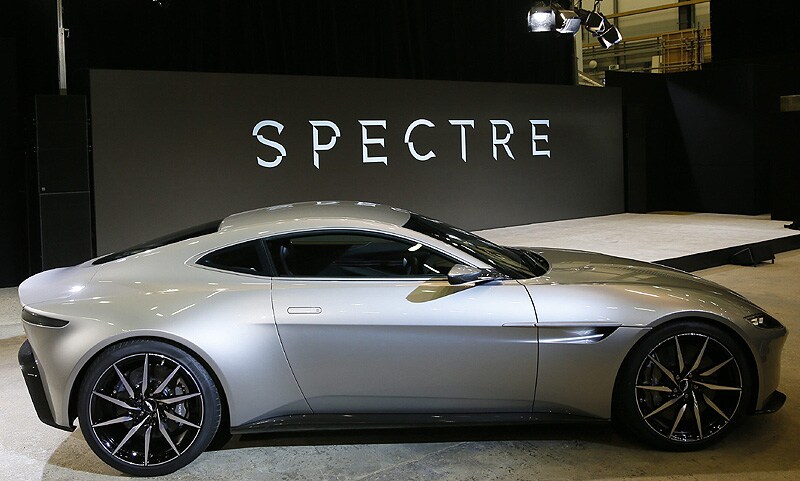 An Aston Martin DB10 car is seen during an event to mark the start of production for the new James Bond film. (Reuters)