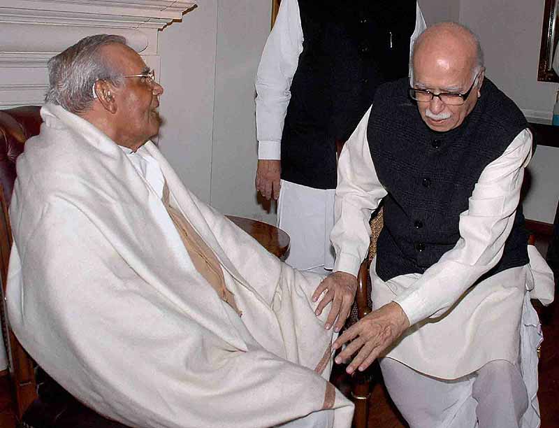 8. The demolition of Babri Masjid in Ayodhya by kar sewaks on December 6, 1992 when he was the Leader of Opposition in Lok Sabha was an acid test for Vajpayee - one where he ultimately stood steadfast on side of secularism. Vajpayee's trusted lieutenant L K Advani and most BJP politicians supported the demolition but Vajpayee condemned the attack unequivocally. (In pic) Senior BJP leader L K Advani greets former PM and party veteran Atal Bihari Vajpayee on his 85th birthday, at latter's residence in New Delhi. (Express Archive)