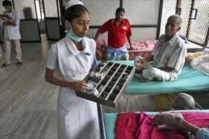 according to National Health Profile (NHP) of India 2015, published by the Central Bureau of Health Intelligence under the Health Ministry, the average population served per government hospital and per government hospital bed as on January 1, 2015 in India are 61,011 and 1,833 respectively.