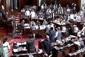 Protesting congress members force Rajya Sabha adjournment for 50 minutes Protesting congress members force Rajya Sabha adjournment for 50 minutes
