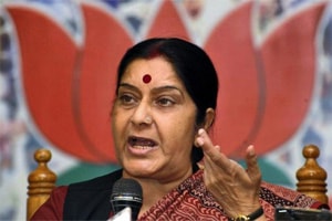 Sushma Swaraj pushes for declaring Gita as national scripture Sushma Swaraj pushes for declaring Gita as national scripture