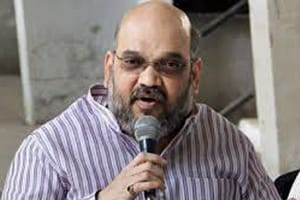 When some BJP supporters started shouting slogans while the azan was going on, the Amit Shah raised his hands and asked them to remain silent. (PTI)