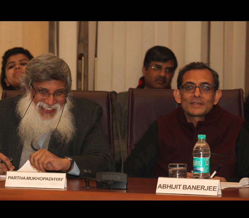 Economists at during pre- budget discussions with Finance Minister Arun Jaitley at the North Block in New Delhi on Tuesday.(Express photo by Renuka Puri)