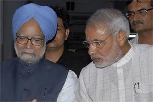 Narendra Modi, Manmohan Singh, Jagdish Bhagwati