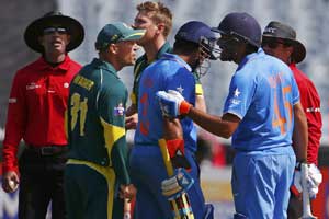 Rohit Sharma, David Warner, David Warner fine Rohit Sharma, David Warner, David Warner fine