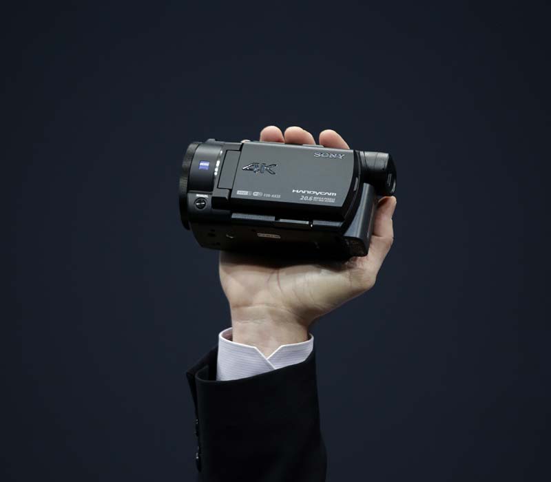 Mike Fasulo, president and chief operating officer of Sony Electronics, introduces the new 4K camcorder during a news conference at the International CES Monday, in Las Vegas. (AP)