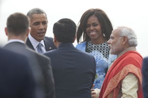 Bear hug with PM Narendra Modi gets Barack Obama’s India trip off to warm start