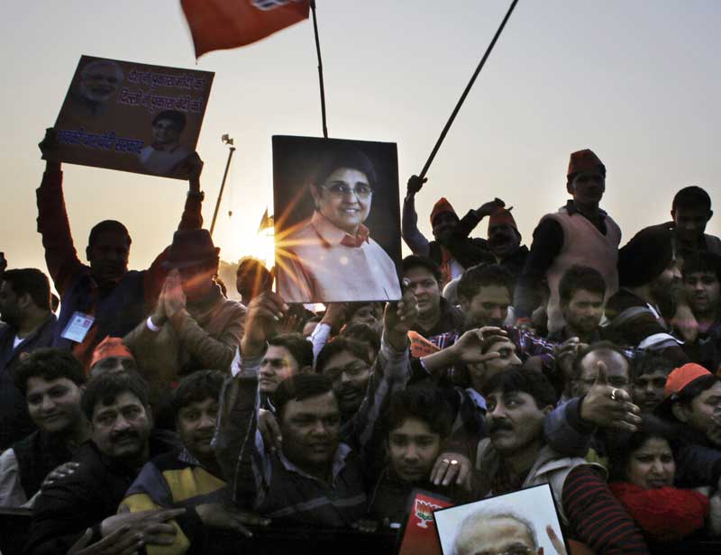 Bharatiya Janata Party, BJP, Narendra Modi, Narendra Modi news, Kiran Bedi, Kiran Bedi Bjp, Kiran Bedi Delhi CM, Amit Shah, Delhi elections, delhi election news, BJP rally