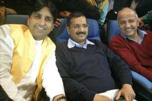 Arvind Kejriwal, Kumar Vishwas, Manish Sisodiya