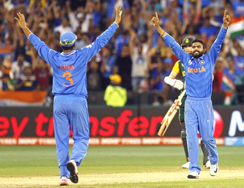 Ravindra Jadeja, Suresh Raina, south africa vs india, india vs south africa, india vs south africa images, india world cup, india world cup 2015, world cup 2015