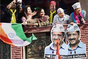 AAP, Aam Aadmi Party, Arvind Kejriwal, Live Delhi election results 2015
