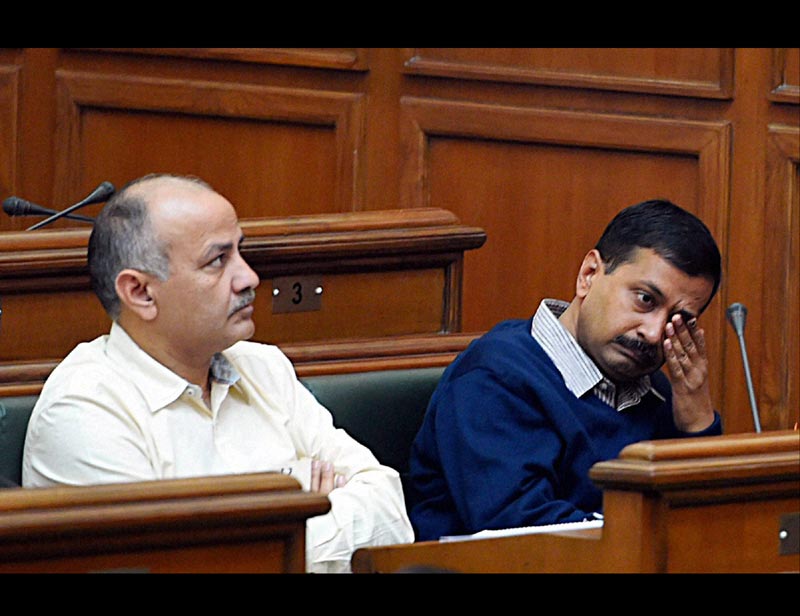 arvind kejriwal, manish sisodia, delhi legislative assembly