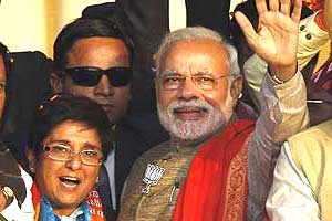 Bharatiya Janata Party, BJP, Narendra Modi, Narendra Modi news, Kiran Bedi, Kiran Bedi Bjp, Kiran Bedi Delhi CM, Amit Shah, Delhi elections, delhi election news, BJP rally