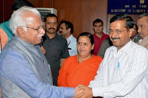 Arvind Kejriwal, Arvind Kejriwal news, Yamuna Water, Ganga river, Manohar Lal Khattar, Uma Bharti