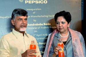 Indra Nooyi, PepsiCo, PepsiCo India, PepsiCo Andhra Pradesh plant, PepsiCo beverage plant in India, Andhra Pradesh, N Chandrababu Naidu, Chandrababu Naidu