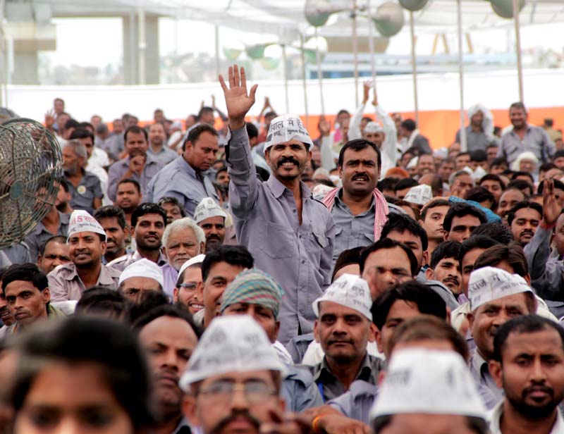 arvind kejriwal aam aadmi party, auto rally