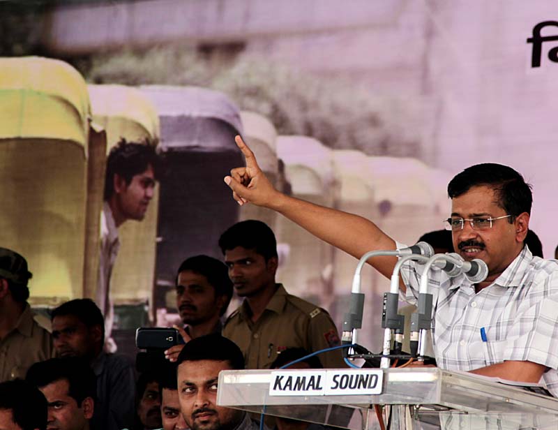 arvind kejriwal aam aadmi party, auto rally