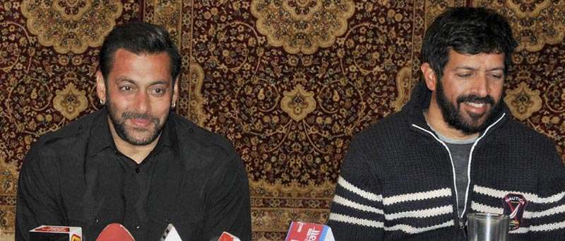 Salman Khan shot 'Bajrangi Bhaijaan' at various picturesque locations including the famous resorts of Pahalgam and Sonamarg. A qawwali in the movie was shot at a famous shrine in Ashmuqam area of south Kashmir's Anantnag district. Salman kept his 11.9 million fans on Twitter updated with little glimpses into his schedule in the city. </br><br>(In picture: Salman Khan along with Director Kabir Khan addressing a press conference for their upcoming film Bajrangi Bhaijaan, at Sonamarg, 85 km's from Srinagar on Sunday night; source: PTI)