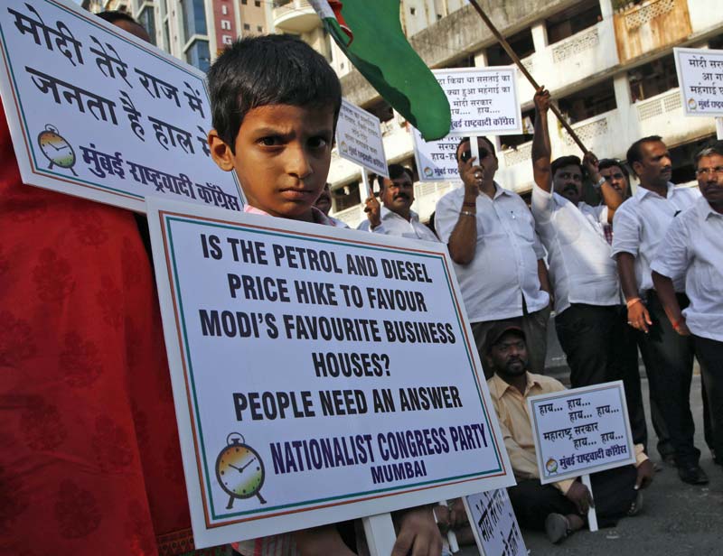 Protests against petrol price hike