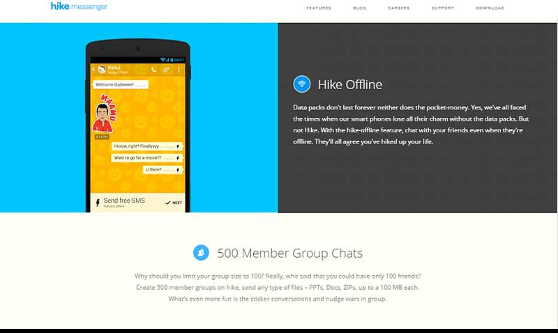 hike messanger features