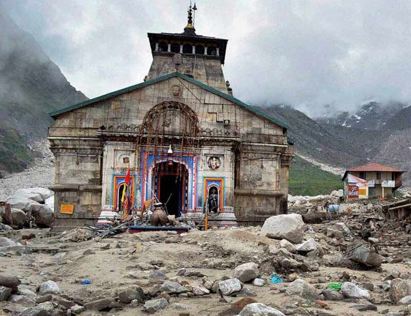 debris near Kedarnath temple
