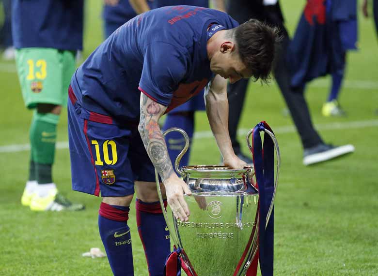 3. Barcelona vs Juventus: Champions League final Top 10 list: Lionel Messi. A quiet game by his own lofty standards but gave ample displays of his skill in an unselfish performance. Danced through a host of defenders on a true ``Messi-esque'' run at the end of the half. Will be disappointed not to score. Points: 8 (AP)