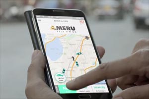 Meru, which operates taxi services in 23 cities, has a revenue of USD 120 million (Rs 730 crore) with a consumer base of 10 million. Meru, which operates taxi services in 23 cities, has a revenue of USD 120 million (Rs 730 crore) with a consumer base of 10 million.