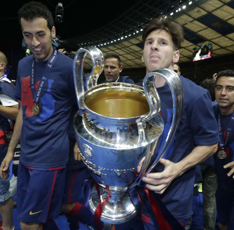 7. Barcelona vs Juventus: Champions League final Top 10 list: Sergio Busquets (Left). Worked hard in midfield and did the simple things well. Points: 7 (AP)