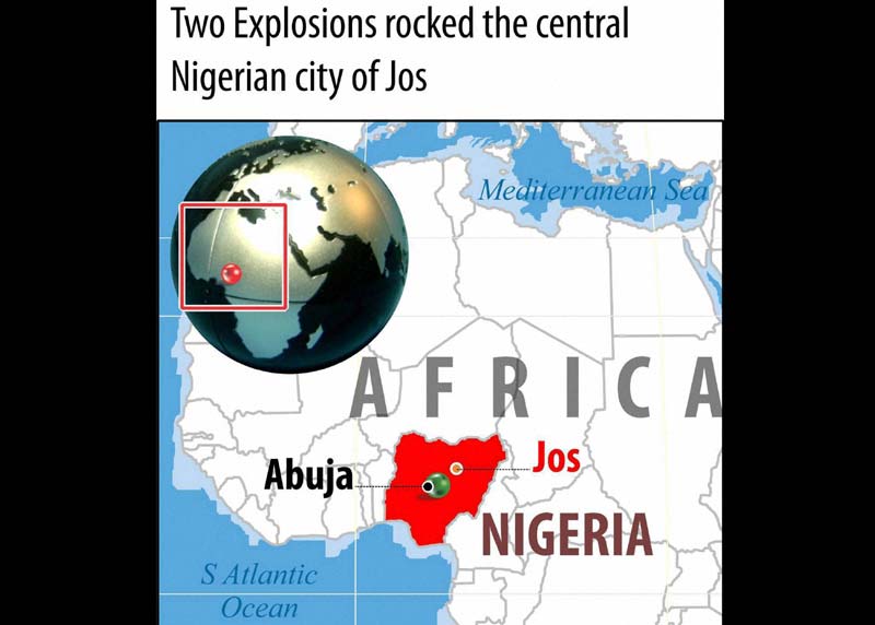 Two explosion rocked the Nigerian City of Jos.