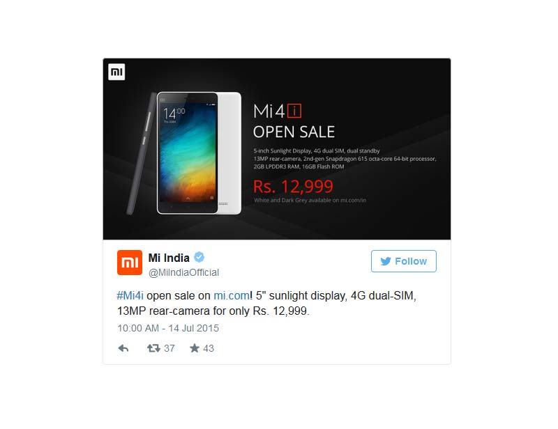 Xiaomi Mi 4i, Xiaomi Mi4i