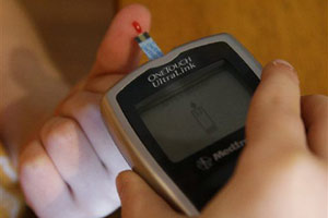 diabetic finger pricking