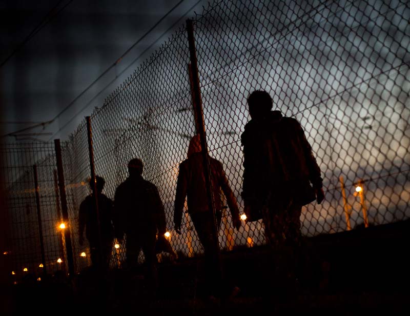 Migrants at Channel Tunnel,