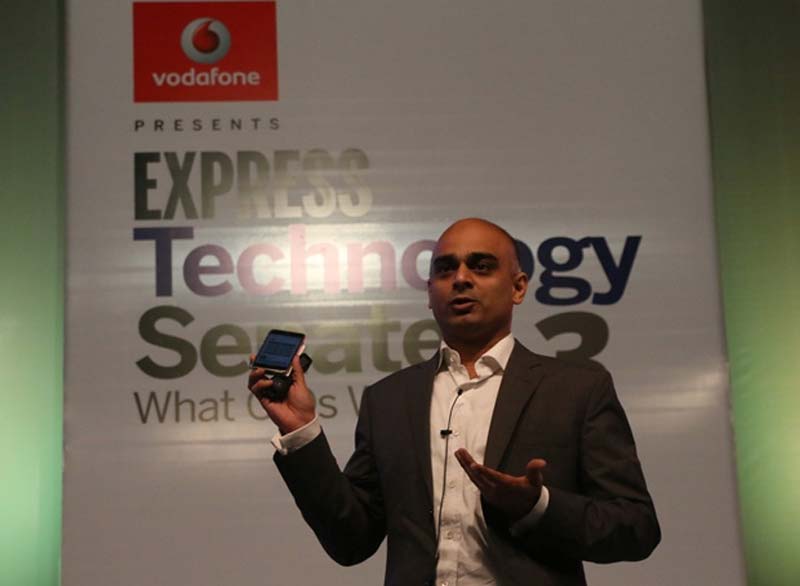 Govindaraj Avasarala, Head-Enterprise Mobility Products, Vodafone India, giving presentation on 'Getting Ready in Digital Era' during the 13th edition of Technology Senate in Jaipur.