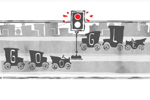 first traffic light, Google doodle