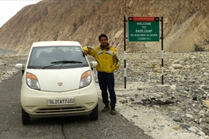 Car enthusiast takes Tata Nano to Highest Battlefield on Earth