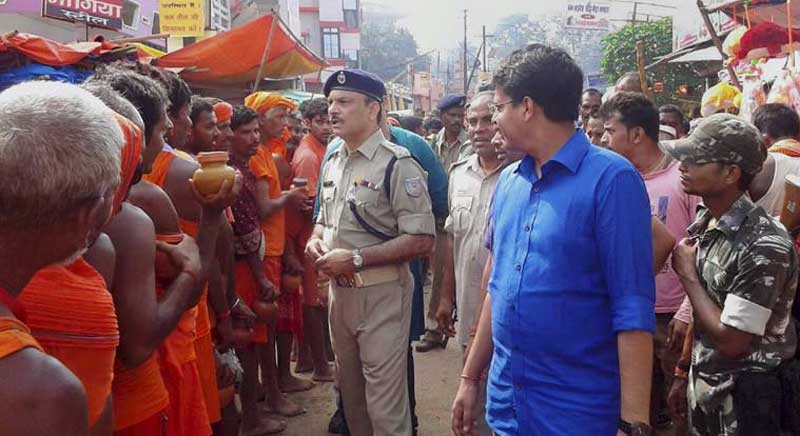 temple stampede in deograh