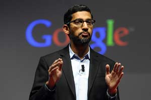 "Our focus on bringing Internet access to everyone, making sure our products are working for them in a meaningful way and then ensure our platform allows them to add their voice to the Internet," said Sundar Pichai (AP photo)