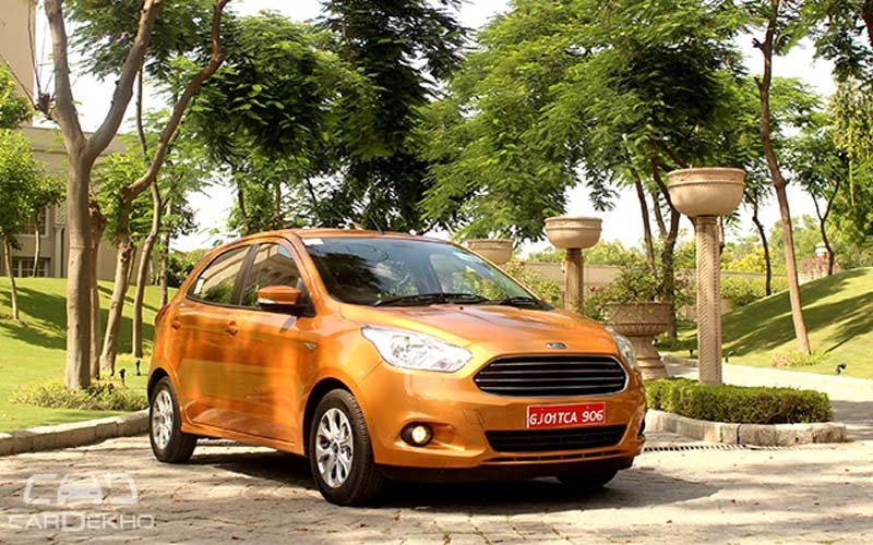 4. Ford Figo </br> We’ve seen a lot of successful hatchbacks turning into sub-4 metre compact sedans in the recent past. However the trend saw a flip last year when Tata launched its Zest in the first place instead of hatch counterpart Bolt. Now following the same path, Ford introduced the compact sedan Figo Aspire last month and the hatch sibling made its way earlier this week. While the Aspire was marked as an impressive overall package in a road test. (Image: CarDekho)