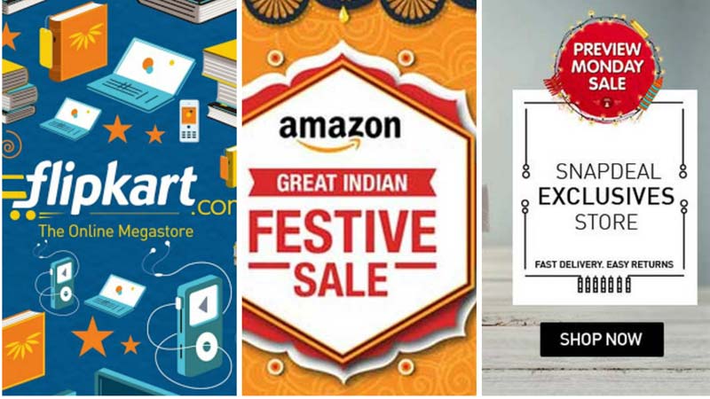 Snapdeal, Flipkart, Amazon sales