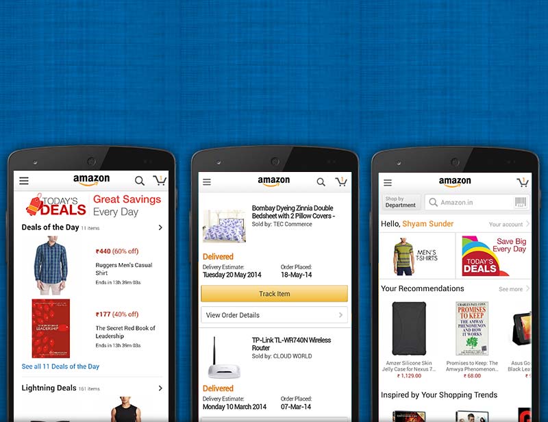 amazon, amazon app, snapdeal app, flipkart app