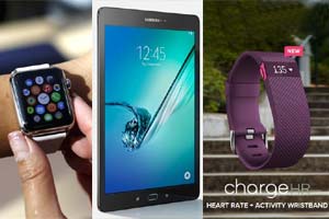 Fitbit Charge HR, Samsung Galaxy Tab S2, Apple Watch