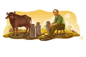 google doodle of Verghese Kurien