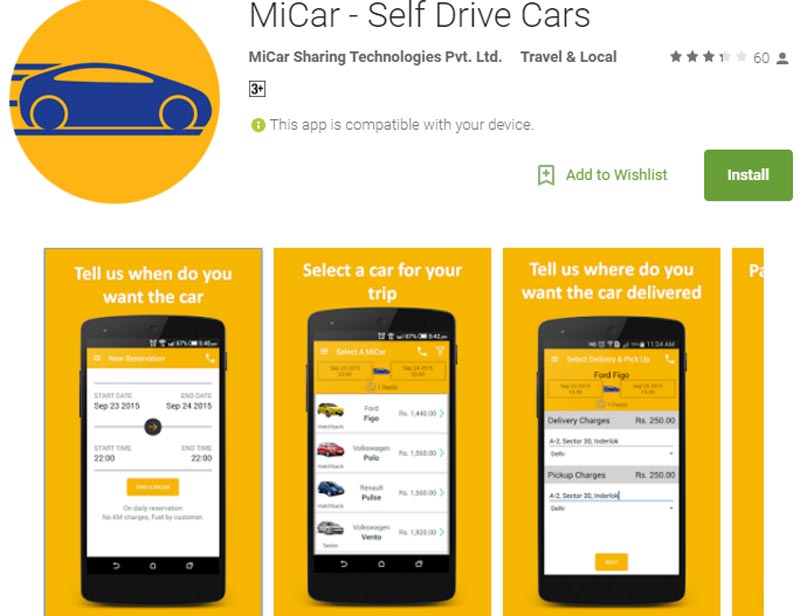 micar self drive cars app
