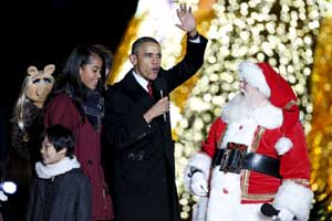 barack obama family on chistmas