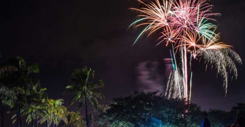 <b>Honolulu, Hawaii:</b>Honolulu is the best of both worlds as you get the urban side of Waikiki, yet the tropical side of Oahu, such as on the North Shore. One of the most unique things you can do here that you can’t do at most other places is a traditional luau, such as Waikiki Starlight Luau at Hilton Hawaiian Village, a popular hotel in Waikiki. A couple miles up Ala Moana Boulevard at Aloha Tower Marketplace, you’ll find the annual New Year’s Eve “Party of the Year.” It features rides, food trucks (hello, shrimp tacos!), djs, and live music, all leading up to the fireworks display at midnight. For a different view of the New Year’s Eve fireworks show, jump aboard the Star of Honolulu or Dolphin Star, for one of a number of different fireworks cruises. (GOUSA photo)
