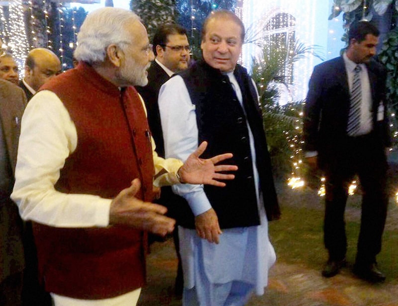 10. Narendra Modi Pakistan visit: "Beyond the noise, a personal connect. The Prime Ministers discuss #IndiaPakistan relations in Raiwind," tweeted External Affairs Ministry spokesman. "Family matters. PM visits PM Sharif's home in a special gesture, where his grand-daughter's wedding is being held," he said in another tweet. "Birthday wishes for PM Sharif, best wishes for #IndiaPakistan relations," he added. (PTI photo)