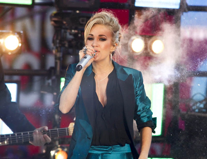 3. Carrie Underwood performed at the Times Square New Year's Eve celebration on Thursday in New York. (AP photo)